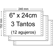 BASIC PAPEL CONTINUO BLANCO  6" x 24cm 3T 2.000-PACK 624B3